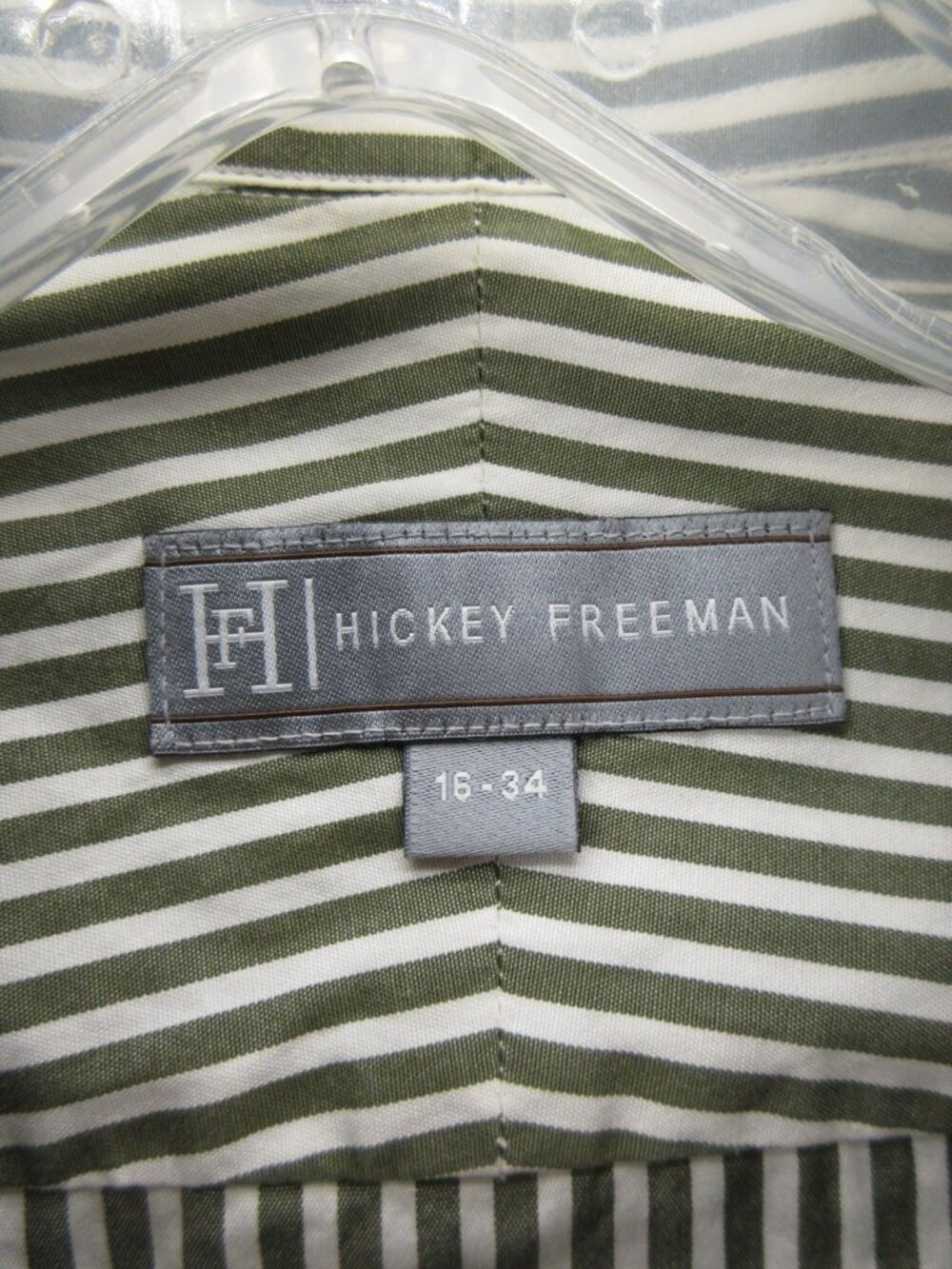 Hickey Freeman Shirt 16 Button Up Dress Shirt Striped Classic Large * - Picture 10 of 12
